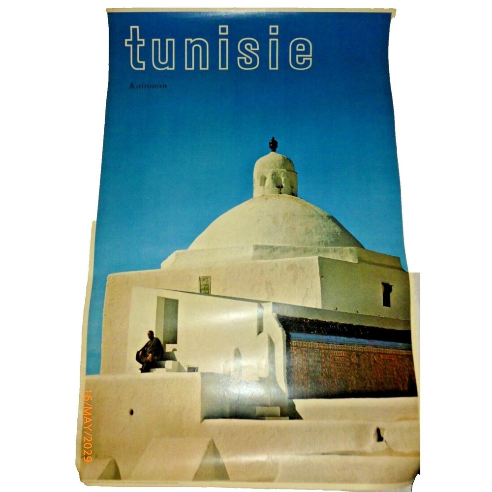 Vintage Tunisie Kairouan Travel Poster Andre Martin Swiss Printed Tunisia Art